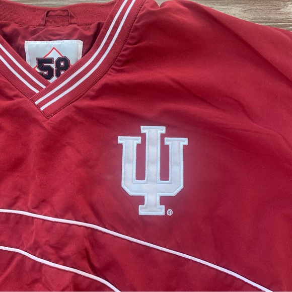 Men's Red Indiana University Sports Pullover Windbreaker Jacket Size XXL - Picture 4 of 11